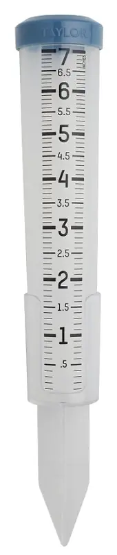 Fan Favorite Taylor 5293501 Rain Gauge, 7 in, Clear
