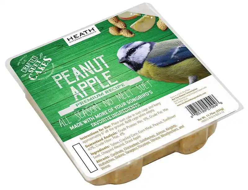 Affordable Heath DDC4-12 Cracked Corn Crafted Suet Cake, 11.75 oz, Peanut Apple