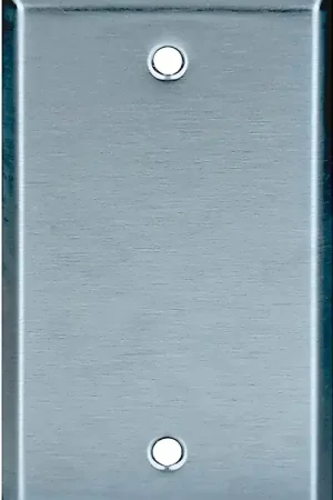 Weekend Sale Eaton 93151-BOX1 Blank Wallplate, 4-1/2 in L, 2-3/4 in W, 0.032 in Thick, 1-Gang, Stainless Steel, Box