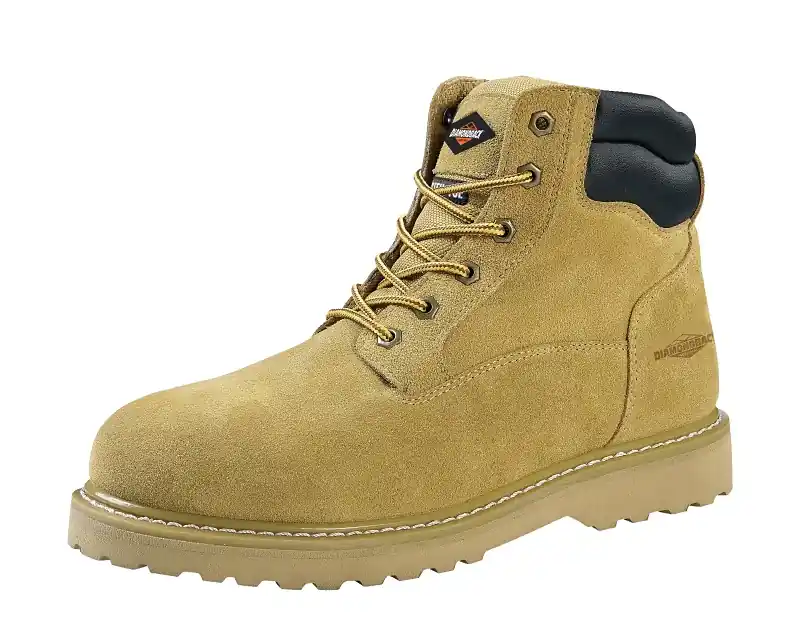 Affordable Diamondback 1-10 Work Boots, 10, Extra Wide W, Tan, Suede Leather, Lace-Up, With Lining
