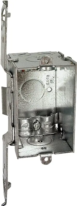 Premium Raco 531 Gangable Switch Box, 1-Gang, 7-Knockout, 1/2 in Knockout, Steel, Galvanized, Bracket