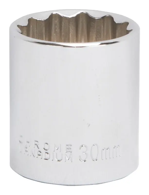 Free Returns Vulcan MT6534184 Drive Socket, 30 mm Socket, 1/2 in Drive, 12-Point, Chrome Vanadium Steel, Chrome