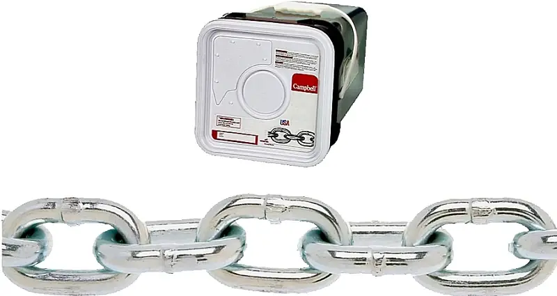 Campbell 014-3426 Proof Coil Chain, 1/4 in, 100 ft L, 30 Grade, Steel, Zinc Big Sale