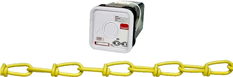 Special Offer Campbell PD075-2496 Loop Chain, #2/0, 200 ft L, 255 lb Working Load, Low Carbon Steel, Yellow Poly-Coated