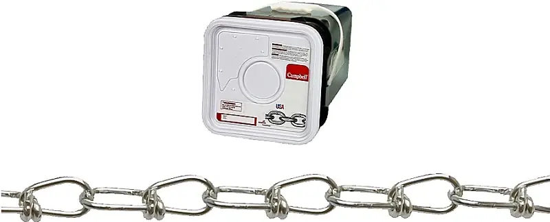 Seasonal Sale Campbell 075-4126 Loop Chain, #1, 450 ft L, 155 lb Working Load, Low Carbon Steel, Zinc
