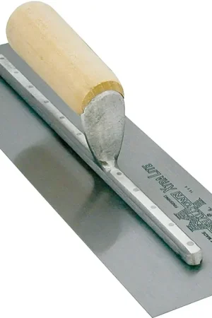 Best Choice Marshalltown MX62 Finishing Trowel, 12 in L Blade, 4 in W Blade, Spring Steel Blade, Straight Handle, Wood Handle