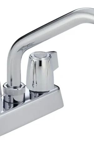 Trending Delta Classic Series 2131LF Laundry Faucet, 2-Handle, Brass, Chrome Plated, Deck, Swivel Spout