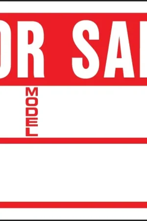 Authentic Hy-Ko 20605 Sign, For Sale (Auto), White Legend, Plastic, 12 in W x 8-1/2 in H Dimensions, Pack of 10