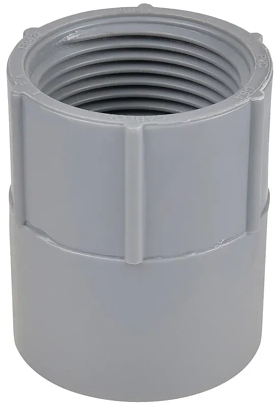 Affordable Carlon E942FR-CTN Conduit Adapter, 1 in Female, 1-5/8 in Dia, 1-15/16 in L, PVC, Gray