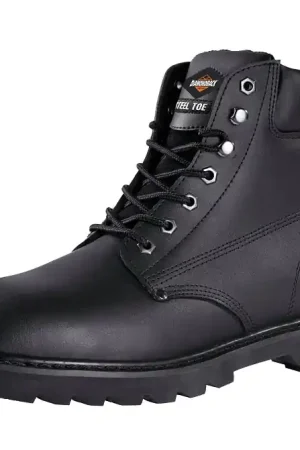 Diamondback 655SS-10 Work Boots, 10, Medium W, Black, Leather, Lace-Up, With Lining Authentic