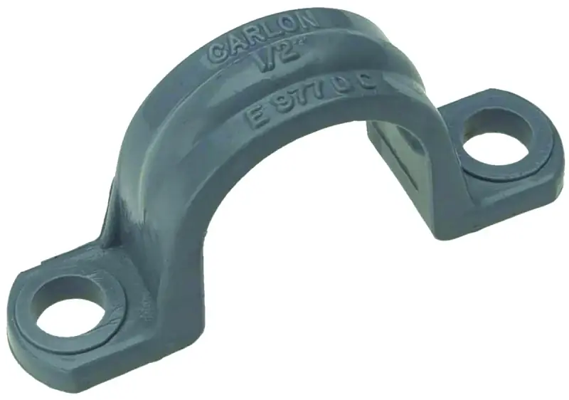Free Returns Carlon E977DC-CTN Conduit Clamp, 1/2 in, 2-5/32 in L, PVC, Gray, 20/PK