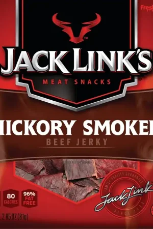 Jack Link's 10000007609 Snack, Jerky, Hickory Smoked, 2.85 oz, Beef, Brown Sugar, Citric Acid, Pack of 8 Genuine