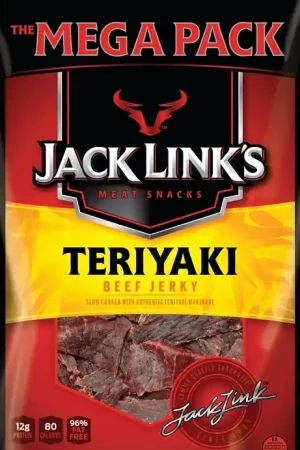 Jack Link's 10000008407 Snack, Jerky, Teriyaki, 8 oz, Pack of 8 Direct From Factory