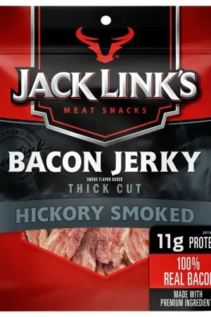 High Quality Jack Link's 10000017288 Snack, Jerky, Hickory Smoked, 2.5 oz, Bag, Pack of 8