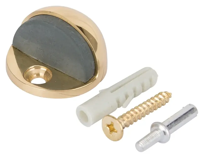High Quality ProSource HR2006PB-PS Door Stop, 1-3/4 in Dia Base, 1-3/4 in Dia Base x 1-5/64 in H Projection, Brass