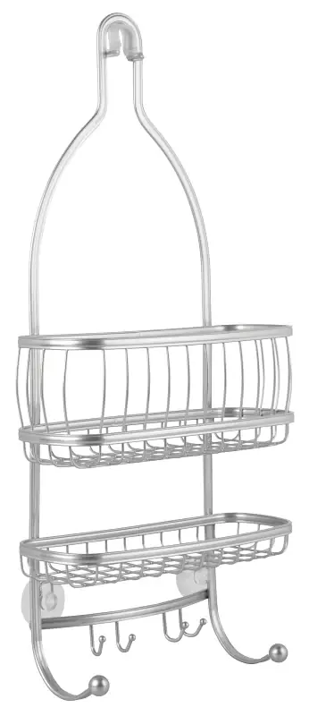 iDESIGN 61886 Shower Caddy, 2-Shelf, Steel, 4 in OAW, 22 in OAH, 10 in OAD Secure Checkout