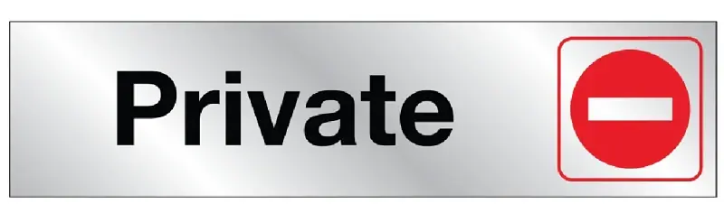 Hy-Ko 477 Sign, Private, Silver Background, Vinyl, 2 x 8 in Dimensions, Pack of 10 Top Rated