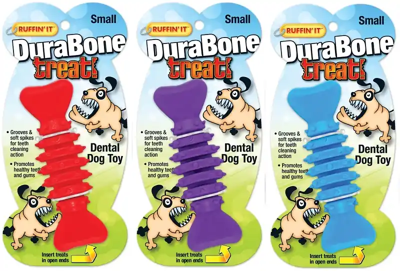 Secure Checkout Ruffin'It 80506 Dog Toy, S, Durabone, Blue/Purple/Red