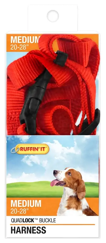 New Release Ruffin'It 41473 Adjustable Harness, 3/4 in x 20 to 28 in, Buckle, Nylon, Assorted, Pack of 3