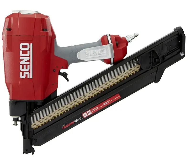 Trusted Brand Senco FN91T1 Paper Tape Framing Nailer, 80 Magazine, 34 deg Collation, Angled Strip Collation, 6.7 scfm Air