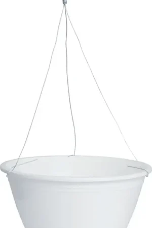 Southern Patio EE1025WH Hanging Basket, Plastic, White Next Day Delivery