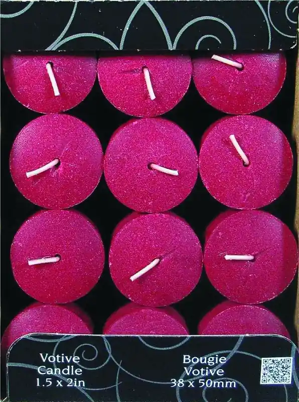 High Quality Candle-Lite 1276565 Scented Votive Candle, Juicy Black Cherries Fragrance, Burgundy Candle, 10 to 12 hr Burning, Pack of 12
