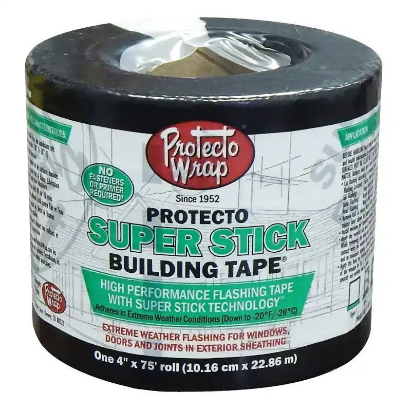Discount Protecto Wrap 844004SW Super Stick Building Tape, 75 ft L, 4 in W, Silver
