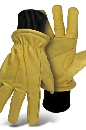 Boss 4190-M Gloves, M, Keystone Thumb, Knit Wrist Cuff, Cow Leather Price Drop
