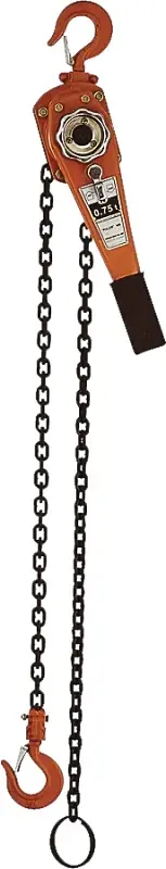 Acorn Hardware 600 Series 605 Chain Puller, 0.75 ton, 5 ft H Lifting, 13 in Between Hooks While Supplies Last