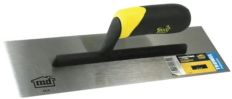 Best Choice M-D 20062 Finishing Trowel, 14 in L Blade, 4 in W Blade, Steel Blade, Comfort Grip Handle, Thermoplastic Handle
