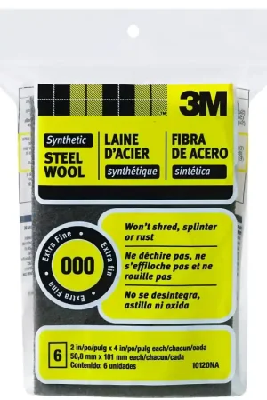 3M 10120NA Wool Pad, 4 in L, 2 in W, 000 Grit, Very Fine New Arrival