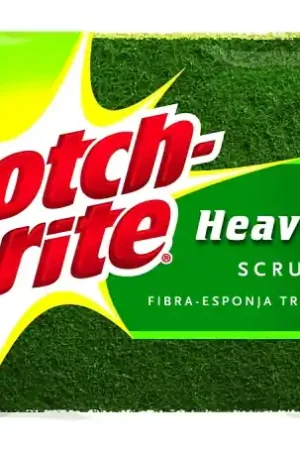 New Arrival Scotch-Brite 425 Scrub Sponge, 4-1/2 in L, 2.7 in W, 0.6 in Thick, Cellulose/Synthetic Fiber, Green/Yellow