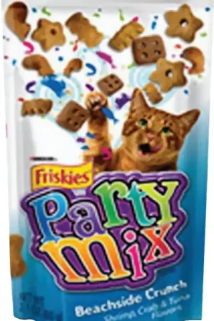 Fresh Stock Friskies Party Mix 5000057444 Cat Treat, Tuna Flavor, 2.1 oz, Pack of 10