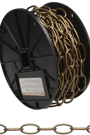 Campbell 072-0428N Decorator Chain, #4, 90 ft L, 70 lb Working Load, Metal, Zinc Authentic