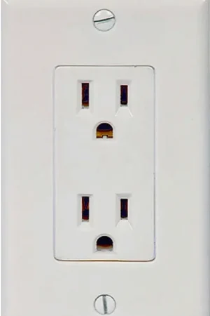Budget Eaton Wiring Devices C1507W Duplex Receptacle, White, 2-Pole, 15 A, 125 V, Push-in, Side Wiring, NEMA: 5-15R