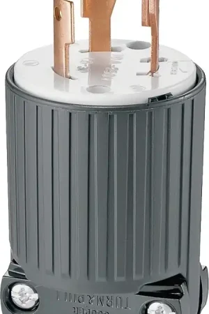 Bargain Eaton L630P Twist Lock Plug, 2-Pole, 30 A, 250 V, NEMA: NEMA L6-30, Black/White