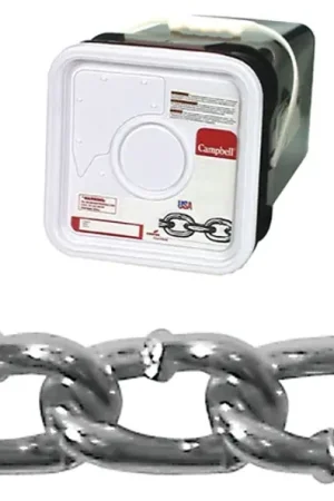 Campbell 0322026 Twist Link Coil Chain, #2/0, 175 ft L, 520 lb Working Load, Steel, Zinc Limited Time