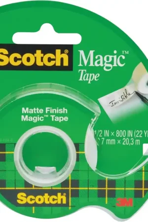 High Quality Scotch 119 Single-Sided Office Tape, 800 in L, 1/2 in W, Plastic Backing