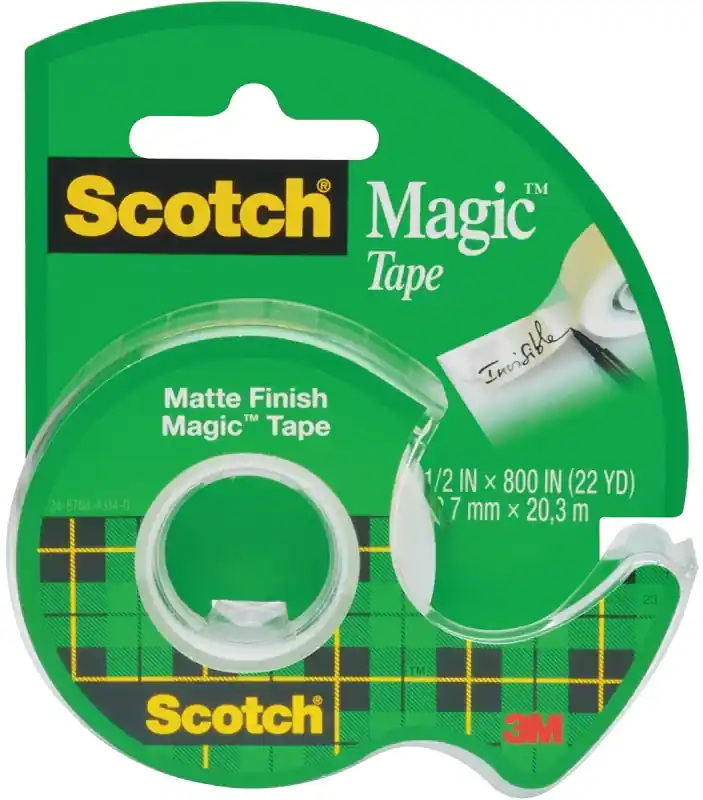 High Quality Scotch 119 Single-Sided Office Tape, 800 in L, 1/2 in W, Plastic Backing