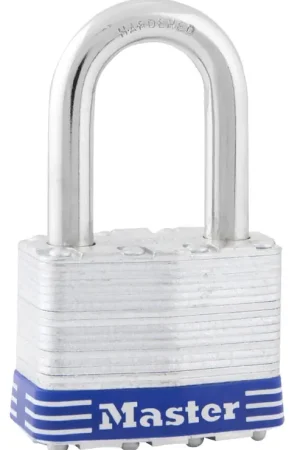 Affordable Master Lock 5DLF Padlock, 2 in W Body, Keyed Different Key, 3/8 in Dia Shackle, 1-1/2 in H Shackle, Boron Alloy Shackle