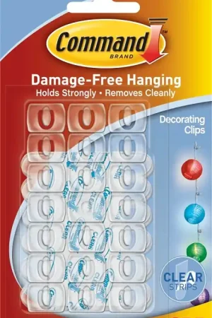 Command 17026CLR Decorating Clip, Plastic, Clear Clearance