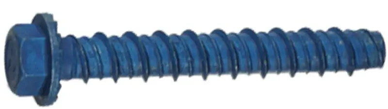 Budget Tapcon 50403 Screw Anchor, 3 in L, Hex Drive, Steel, Metallic, 4 PK, 3/8 in Drive