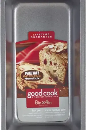 Authentic Goodcook 04025 Non-Stick Loaf Pan, 10-1/2 in L, 8.8 in W, 8.3 in H, Steel, Dishwasher Safe: Yes