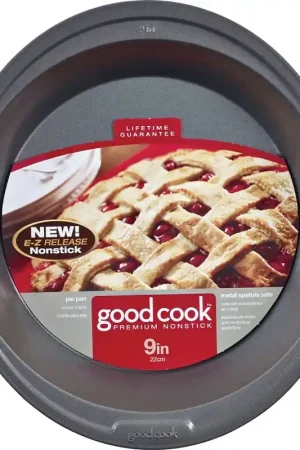 Fresh Stock Goodcook 04035 Pie Pan, 9 in Dia, 13-1/2 in OAL, Steel, Non-Stick: Yes, Dishwasher Safe: No