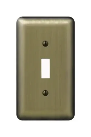 Amerelle 154T Wallplate, 5 in L, 2-13/16 in W, 1 -Gang, Steel, Brushed Brass Direct From Factory
