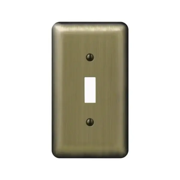 Amerelle 154T Wallplate, 5 in L, 2-13/16 in W, 1 -Gang, Steel, Brushed Brass Direct From Factory