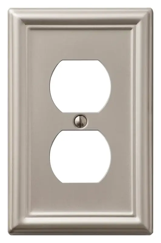AmerTac Chelsea 149DBN Outlet Wallplate, 4-7/8 in L, 3-1/8 in W, 1 -Gang, Steel, Brushed Nickel, Wall Mounting Deal