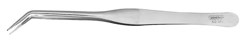 Affordable General 415 Utility Tweezer, Curved Point, Stainless Steel, Nickel, 6-1/2 in OAL
