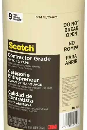 Best Seller Scotch 2020-24A-CP Masking Tape, 60 yd L, 0.94 in W, 0.005 in Thick, Crepe Paper Backing, Beige