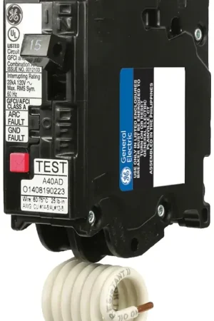 ABB THQL1115DFP Circuit Breaker, AFCI, Dual Function, GFCI, 15 A, 1 -Pole, 120/240 VAC, Plug Mounting Price Cut